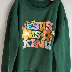 Kids Green Graphic Sweatshirt